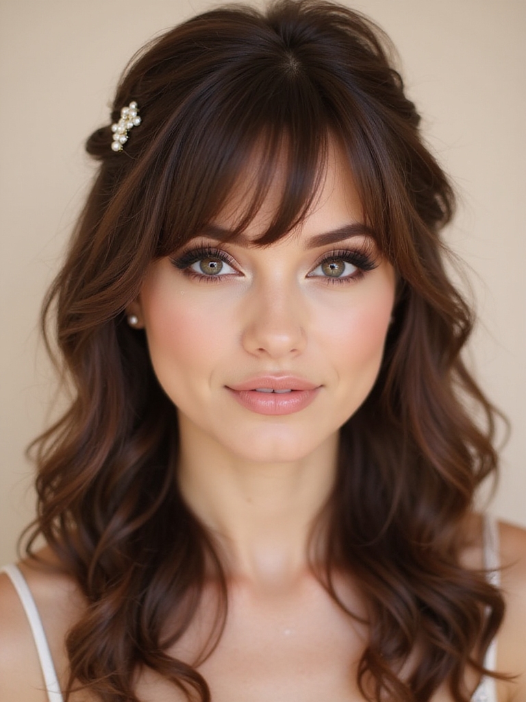 micro bangs for bridal elegance