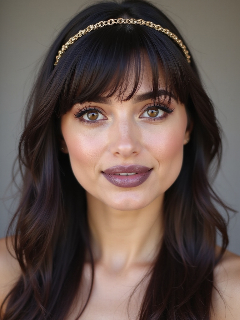 micro bangs with accessories