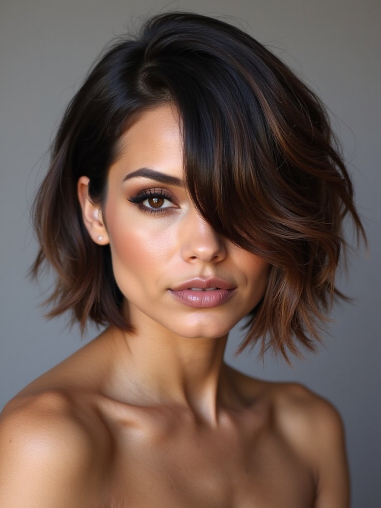 oval face asymmetrical cut