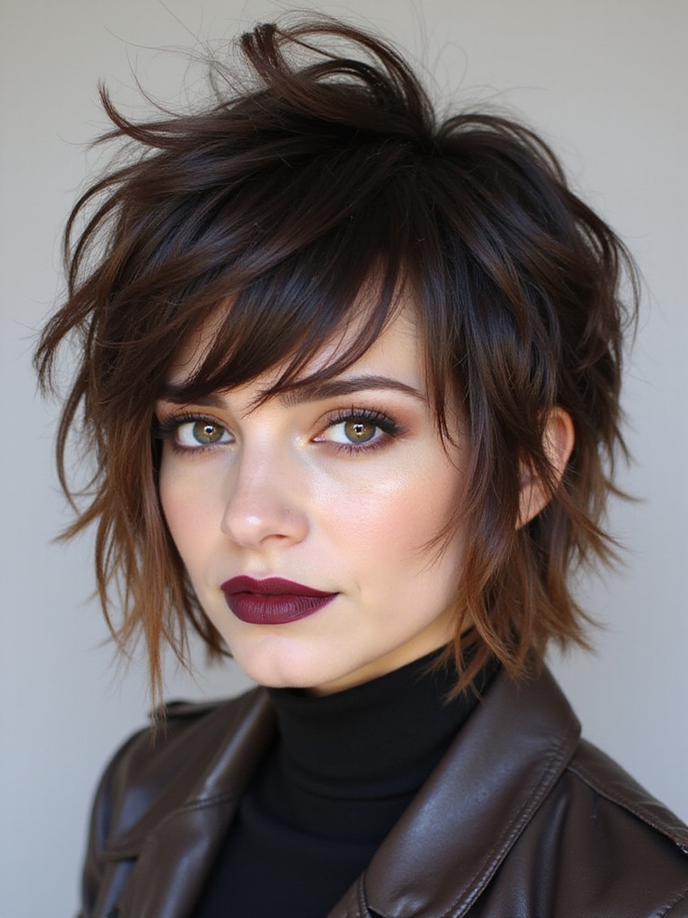 rebellious shag mullet hairstyle fusion