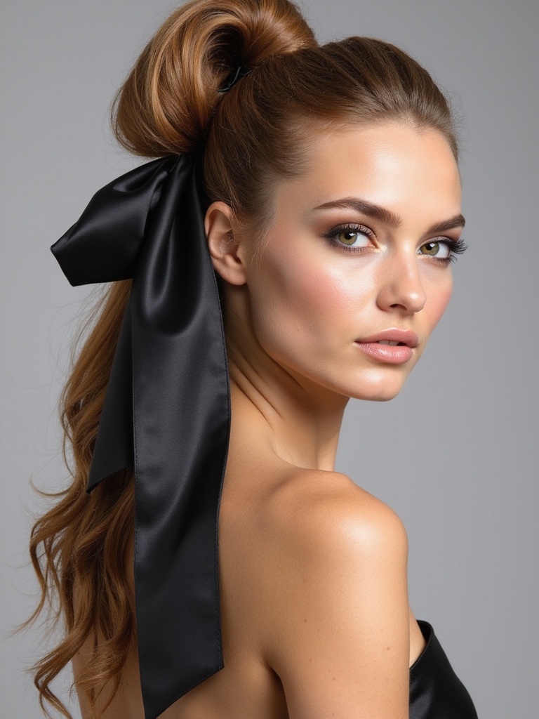 ribbon wrapped ponytail tutorial