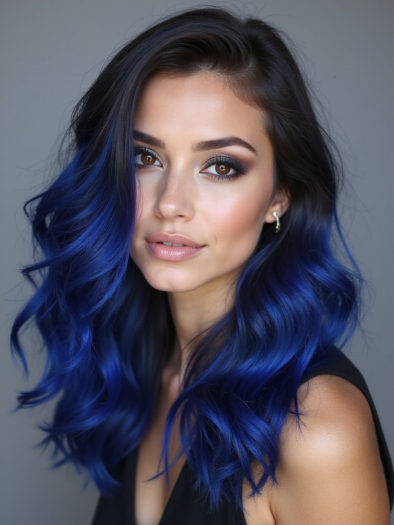 seamless blue hair gradient