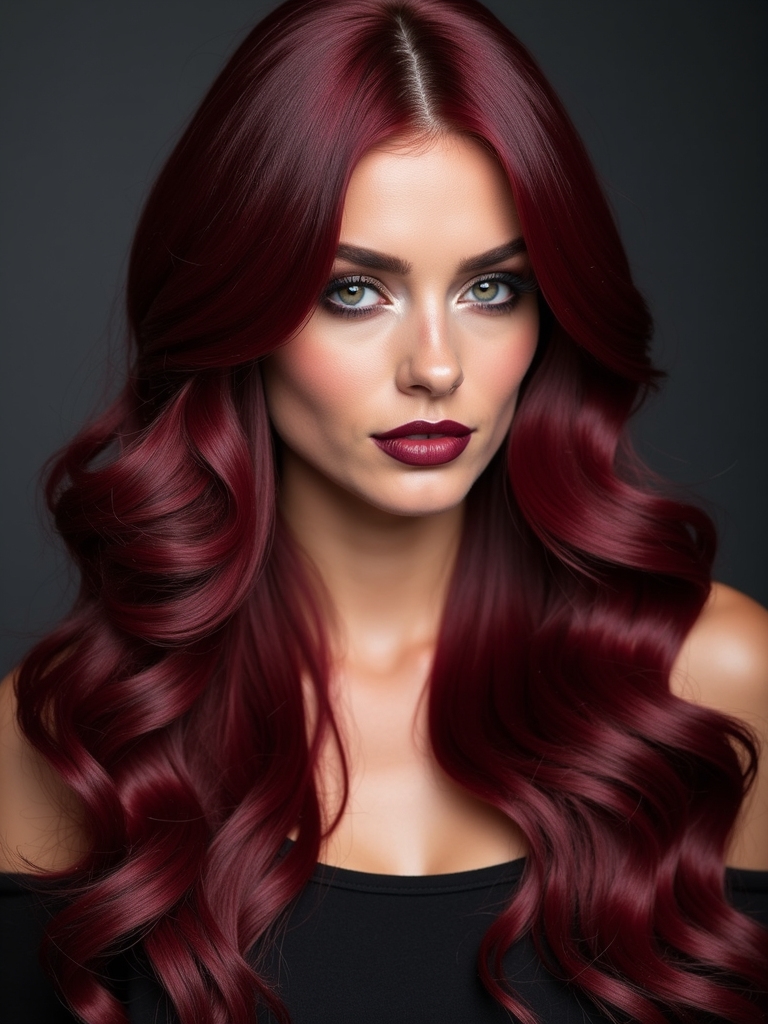 seasonal dark red hairstyles