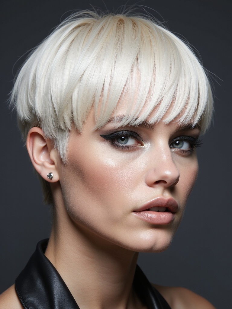sleek blunt fringe hairstyle