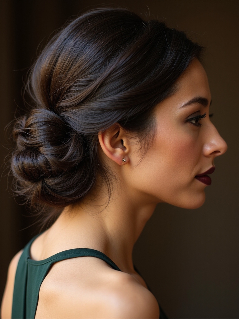 sleek low bun elegance
