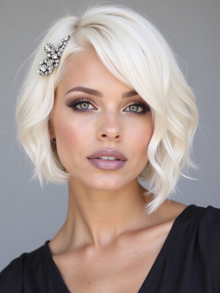 sleek side part elegance