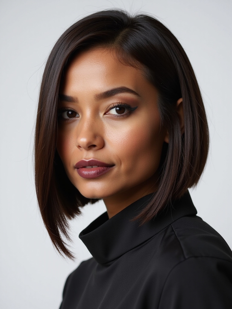 sleek straight hair elegance