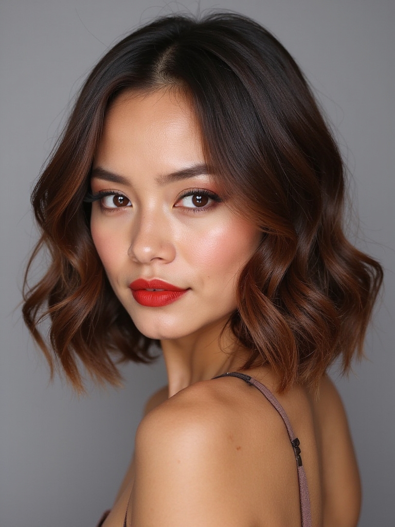 softly curled bob hairstyle
