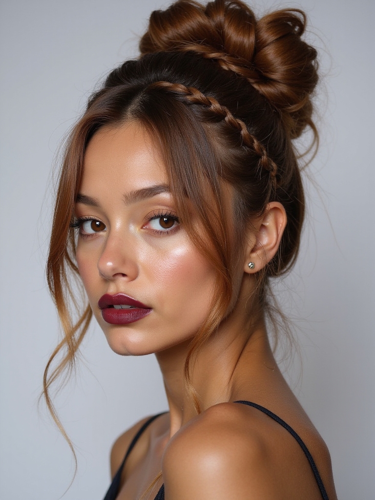 sophisticated high bun hairstyle