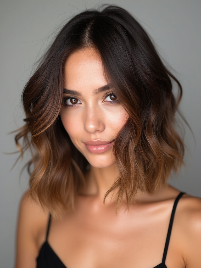 sophisticated long layered bob