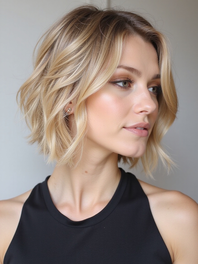 stacked bob for volume