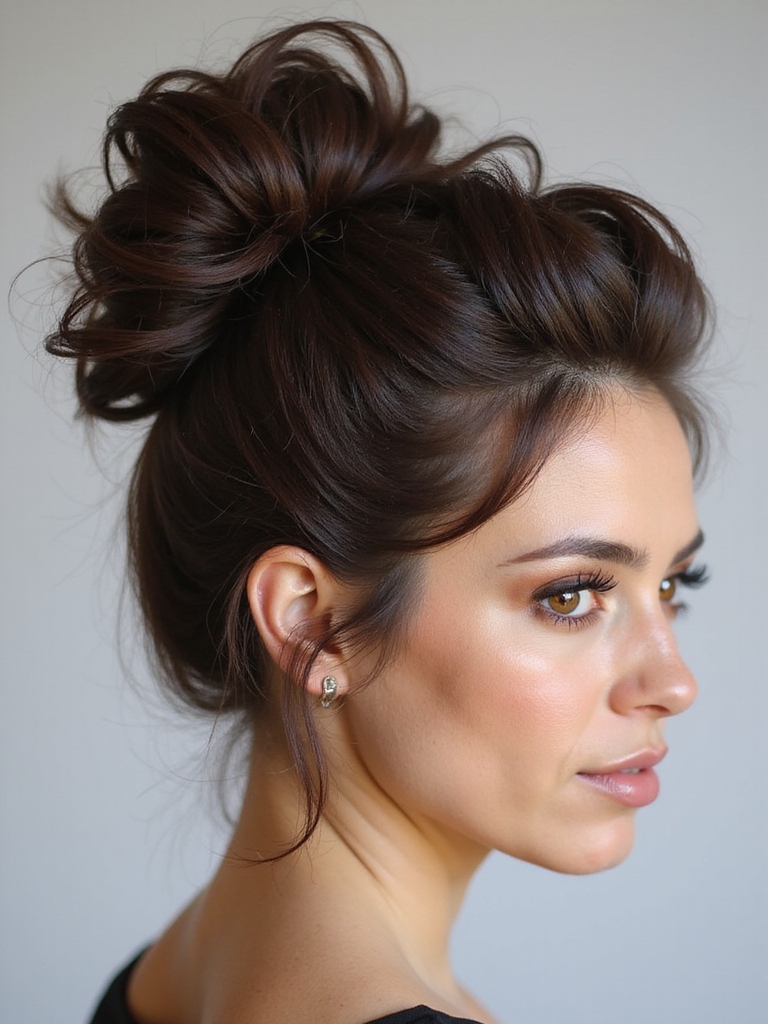 textured prom messy bun