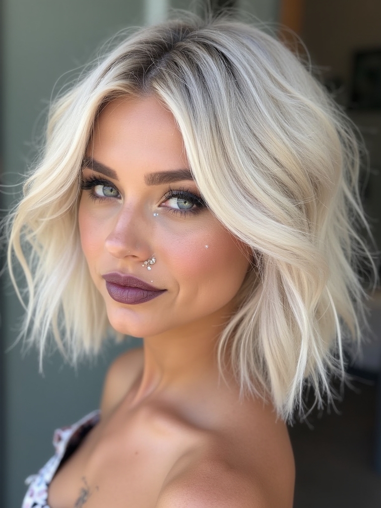 tousled waves with glitter