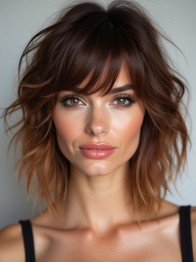 unisex low maintenance shag haircut