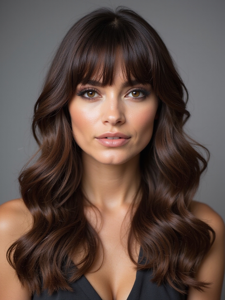 versatile long bangs style