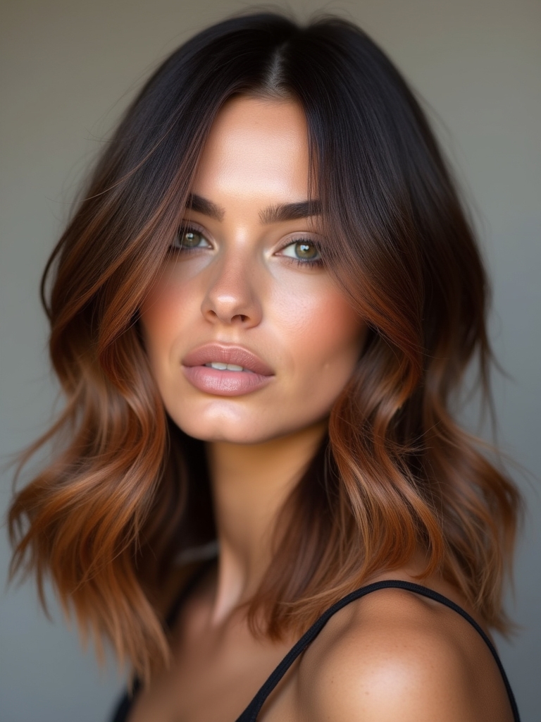 vibrant auburn hair highlights