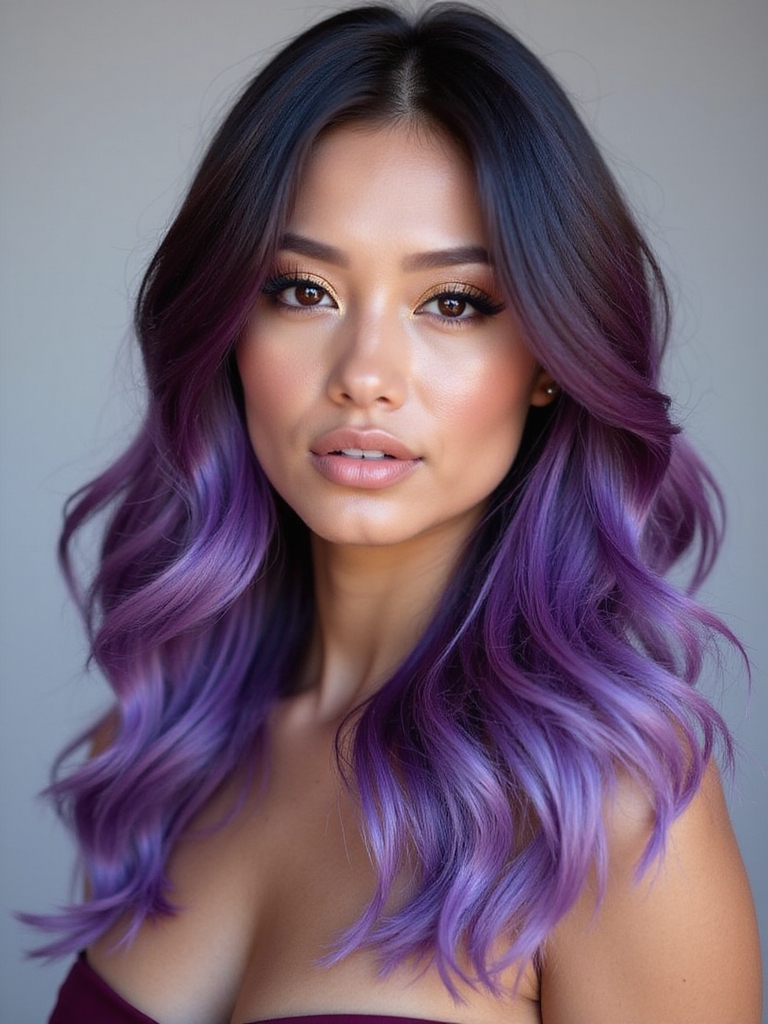 vibrant purple hair makeup tips
