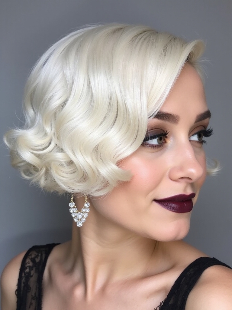 vintage finger waves hairstyle