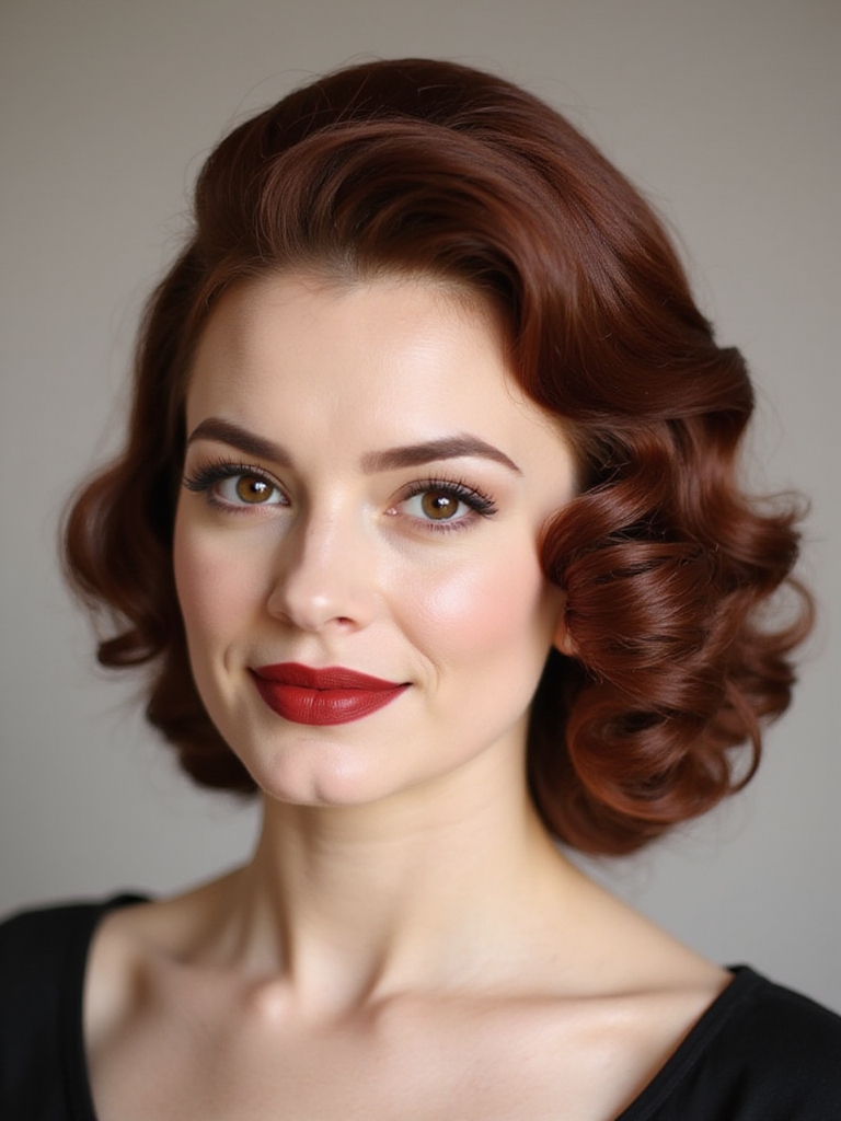 vintage glam rolled curls