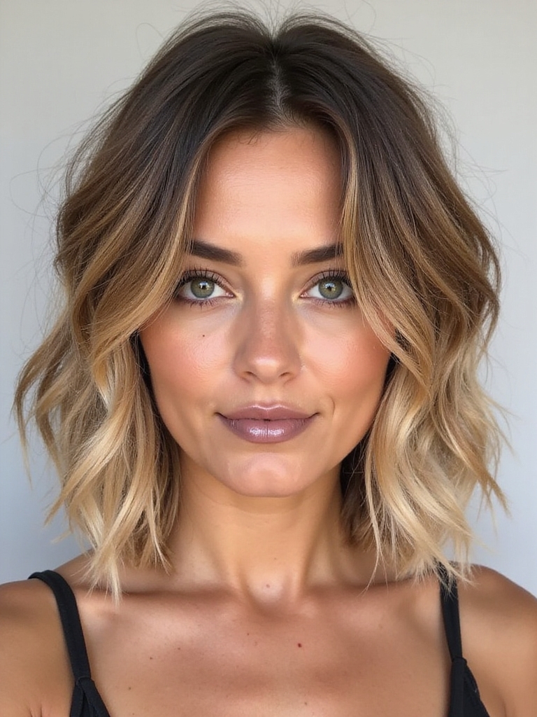 wavy bob for sunlit vibes