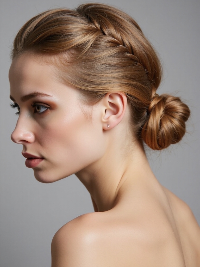 accented braids twisted topknot