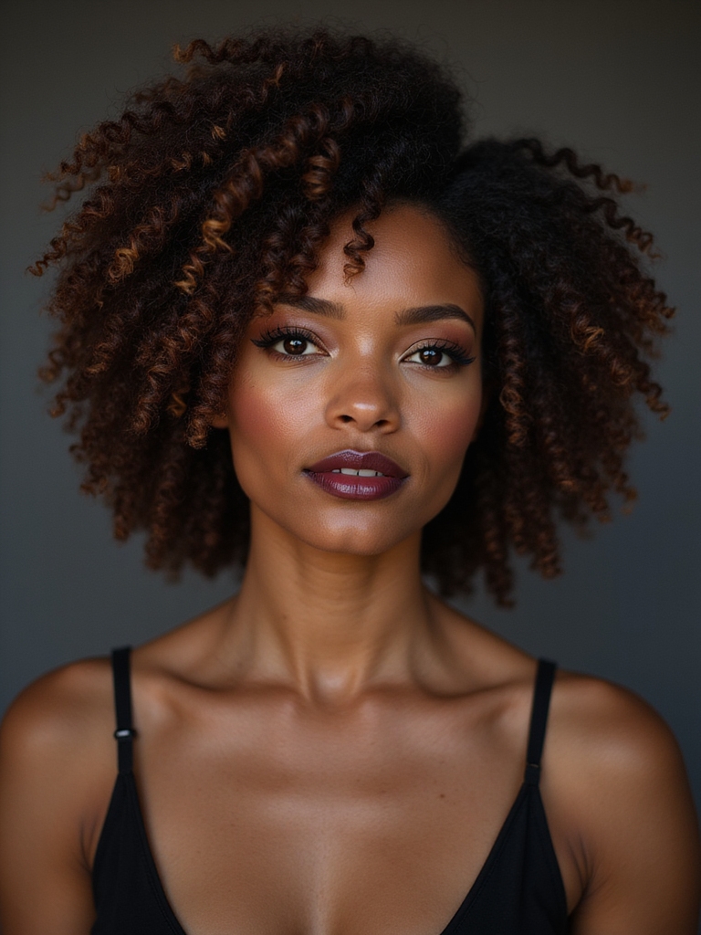 afro puff with parting