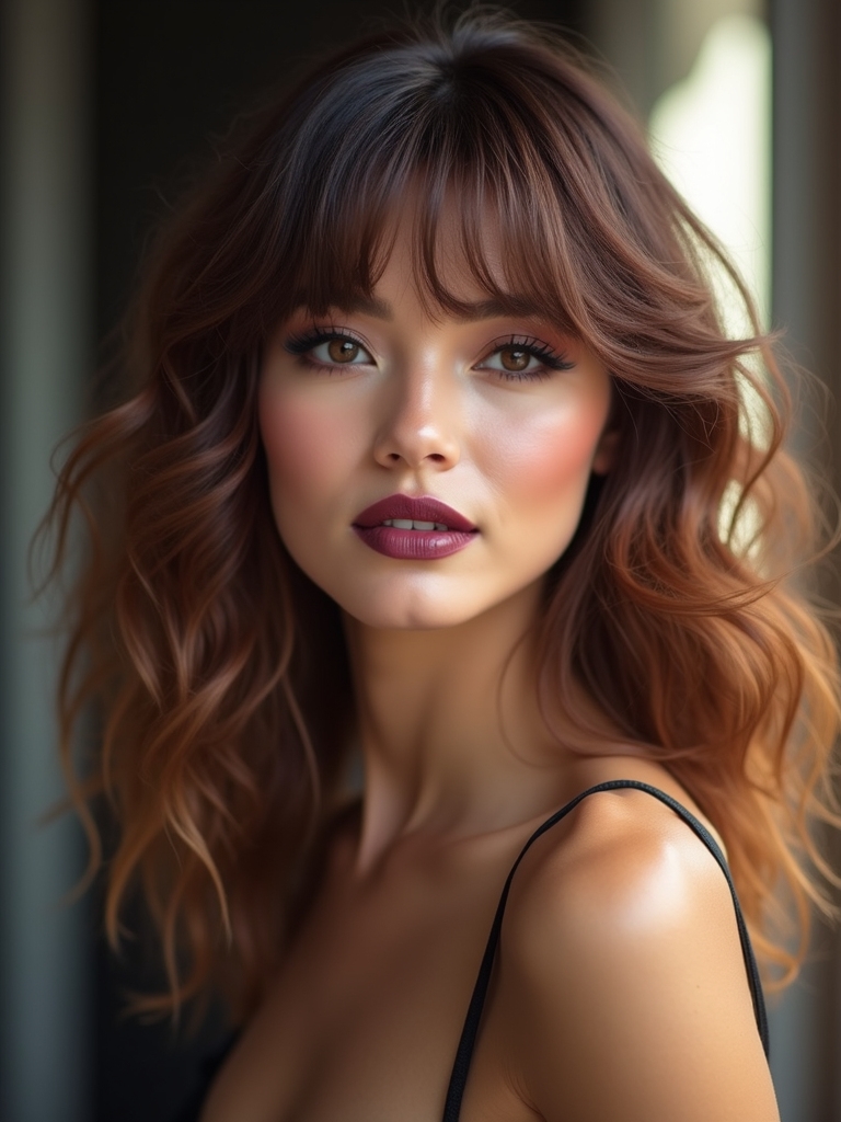 air dried wispy textured bangs