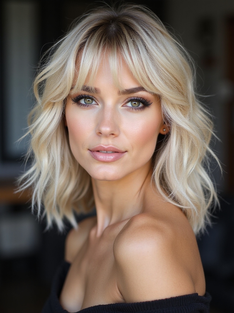 airy sun kissed feathered fringe