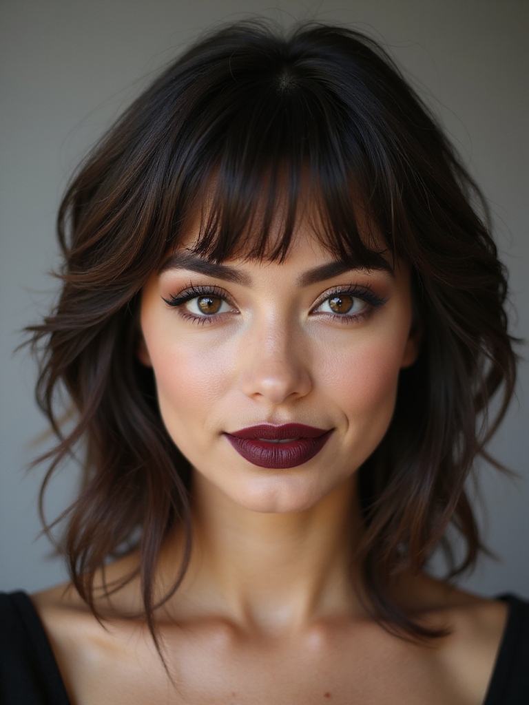 angle wispy bangs subtly