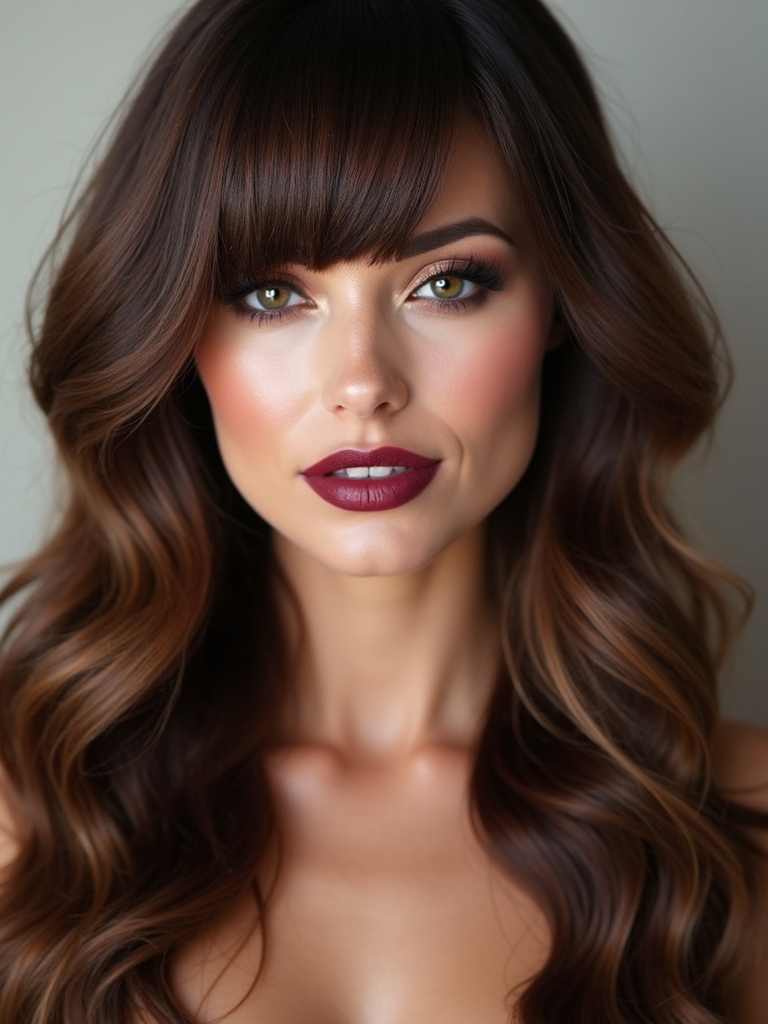 angled baby bangs layered