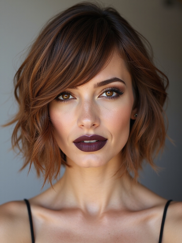angled bob with sidebangs