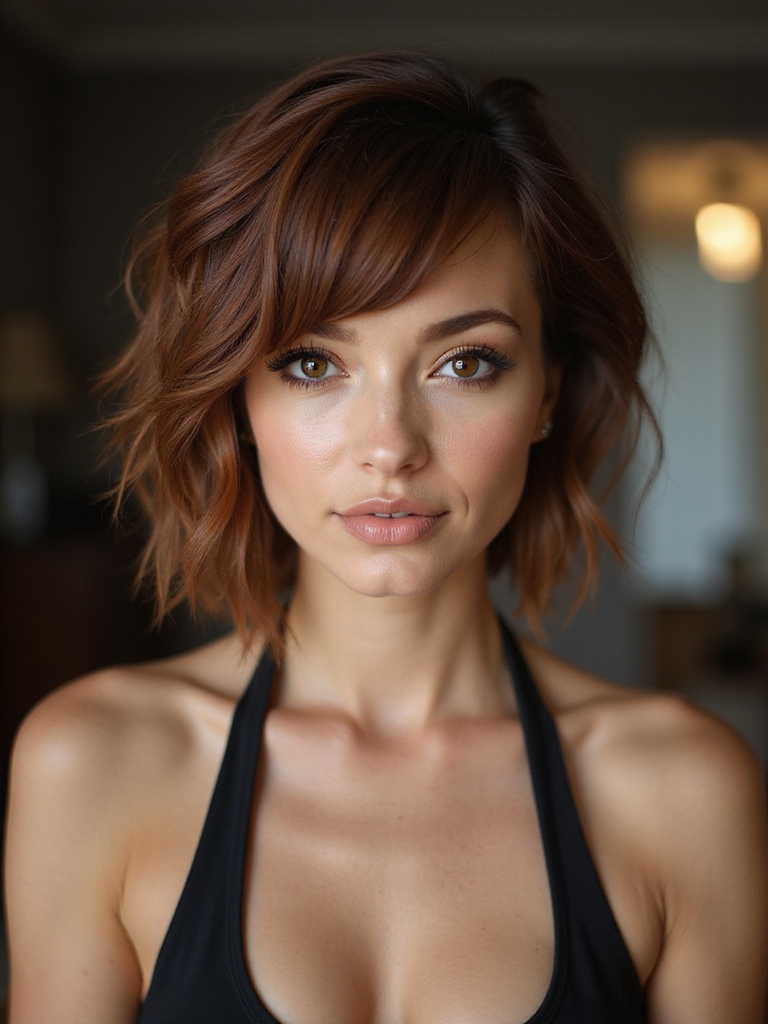 asymmetrical angled face framing