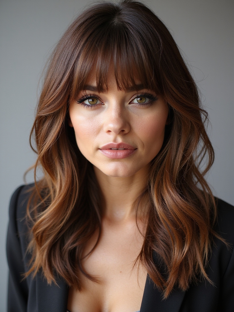 asymmetrical angled side bangs