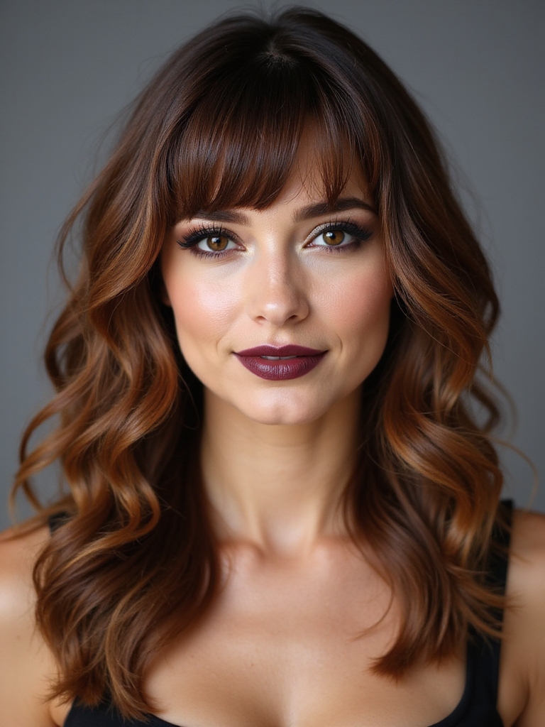 asymmetrical cheek grazing edgy bangs