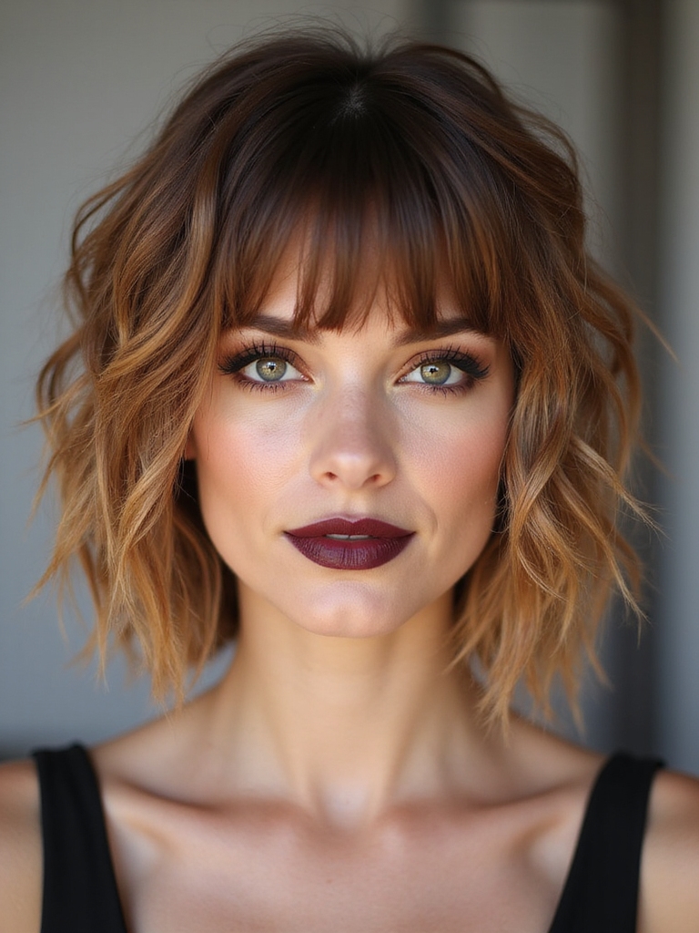 asymmetrical choppy wispy bangs