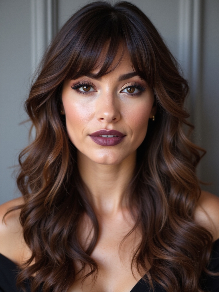 asymmetrical side swept bangs