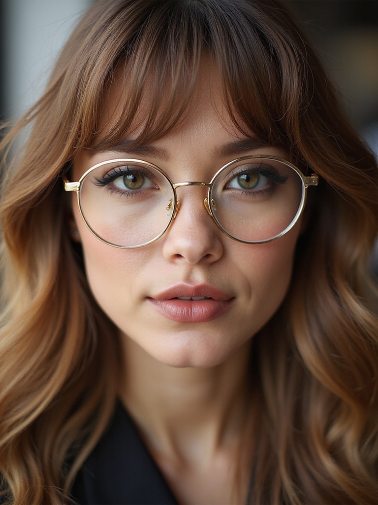 bangs balanced with frames