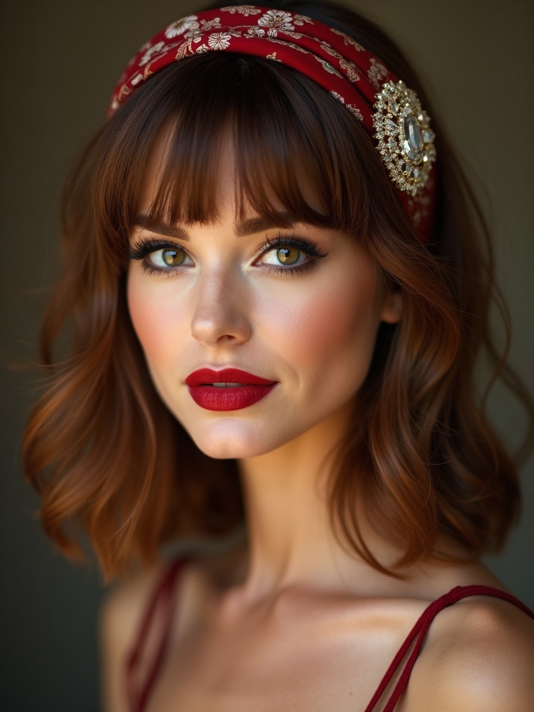 bangs styled for occasions