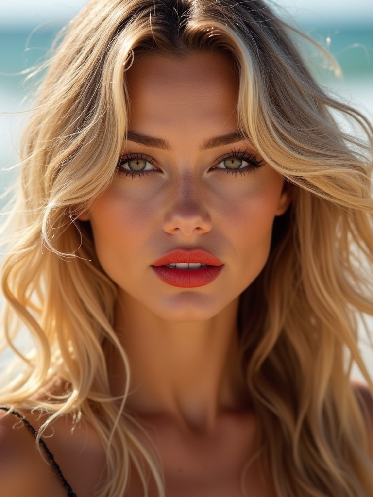 beachy waves with curtain bangs