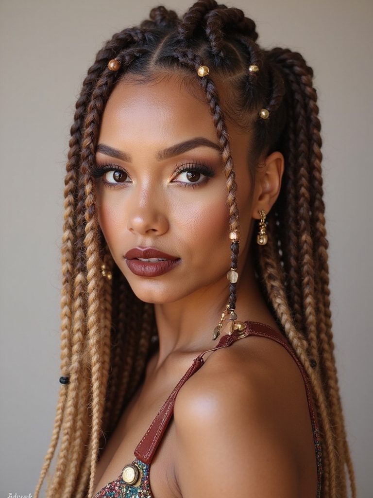 beaded colorful braids patterns
