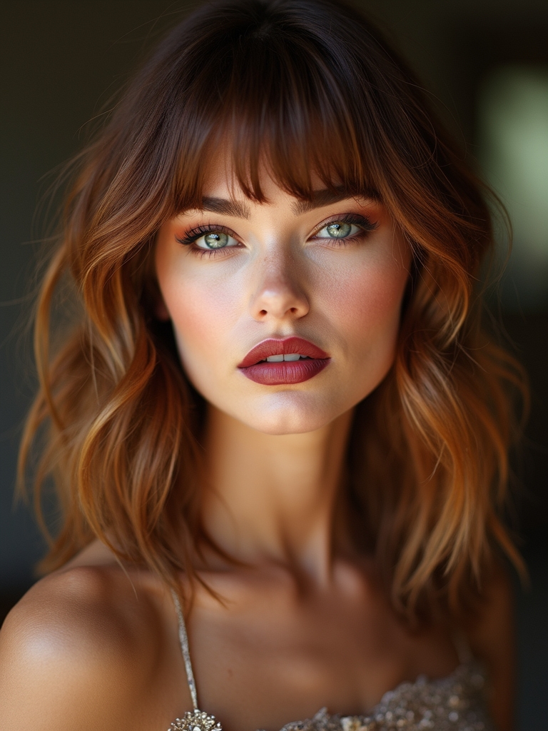 blunt fringe textured layers