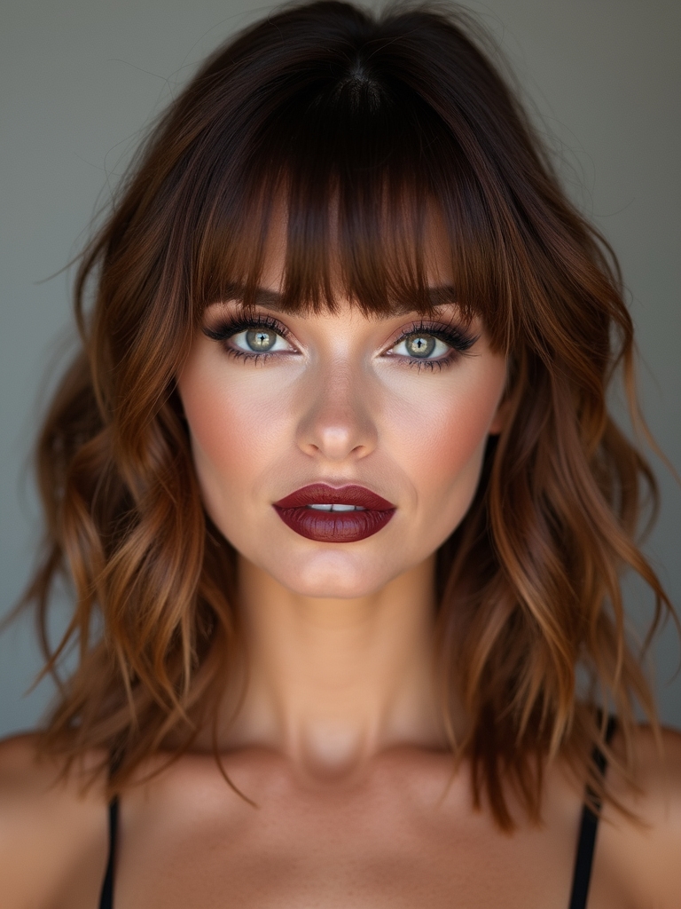 blunt fringe with layers