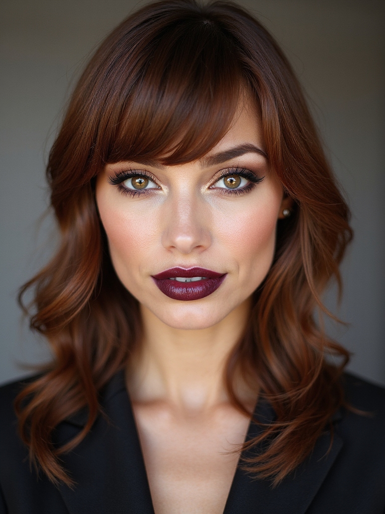 blunt side bangs modern