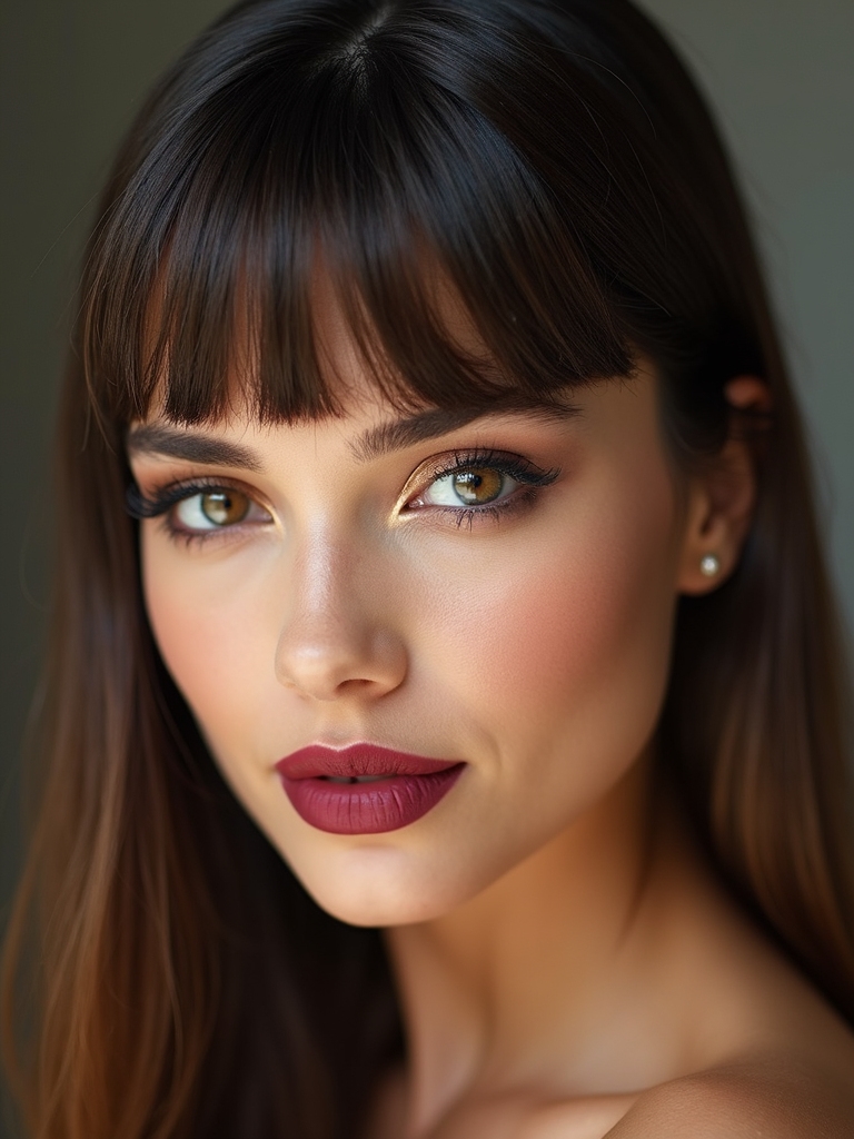 blunt soft straight across bangs
