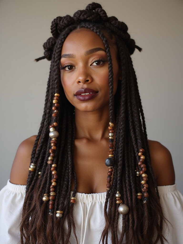 bohemian beaded loose braids