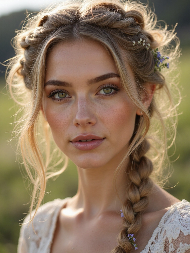boho braided messy updo