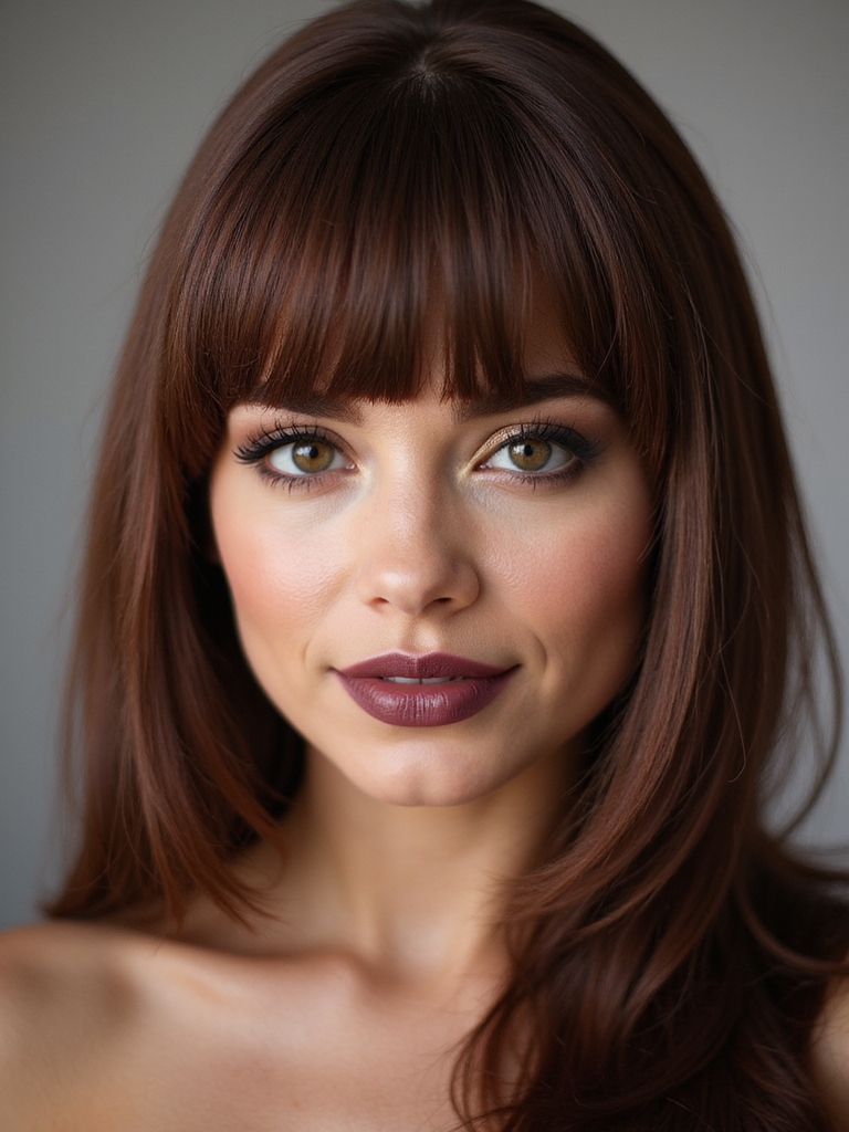 bold blunt side bang vibe