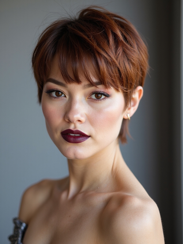 bold minimalist pixie bangs