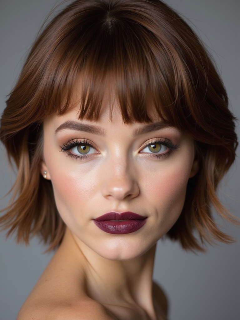 bold playful short side bangs
