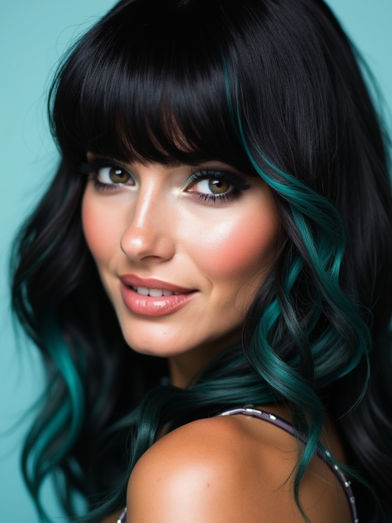 bold streaked side bangs